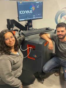 Picture of Salima and Marc with Iconeus One for clinical research